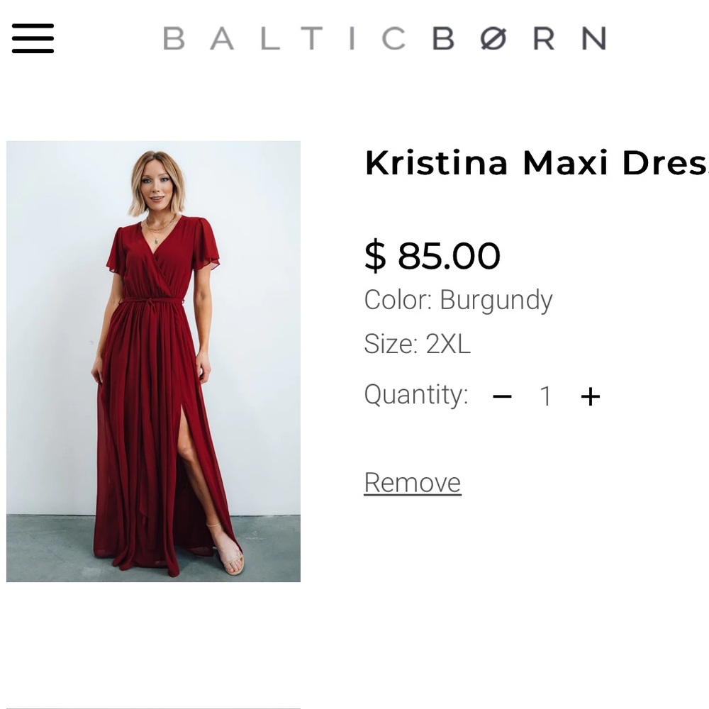 Rich red Baltic Born Maxi Dress